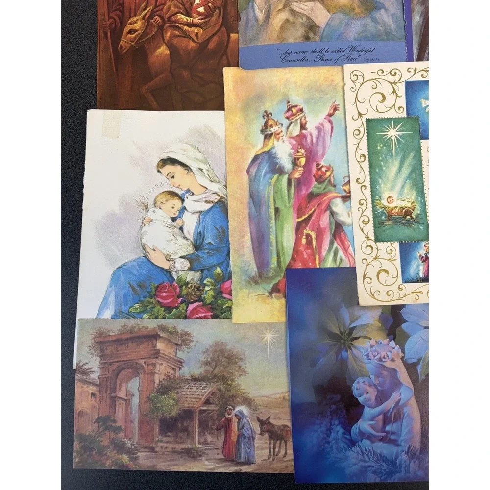 Vintage Christmas Cards Fronts ONLY for Scrapbooking Crafts Decoupage Lot of 50